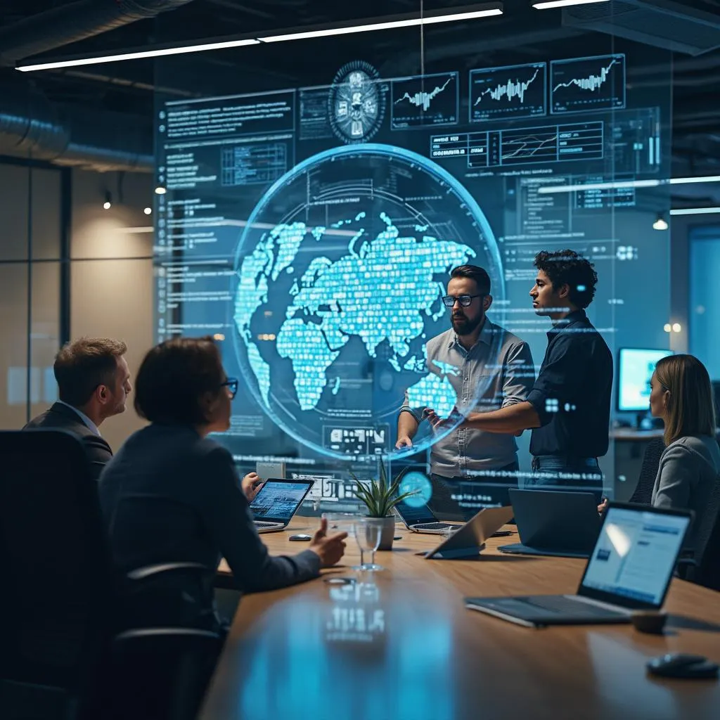 Centre d'innovation de IAFinance Corp avec des experts en IA collaborant